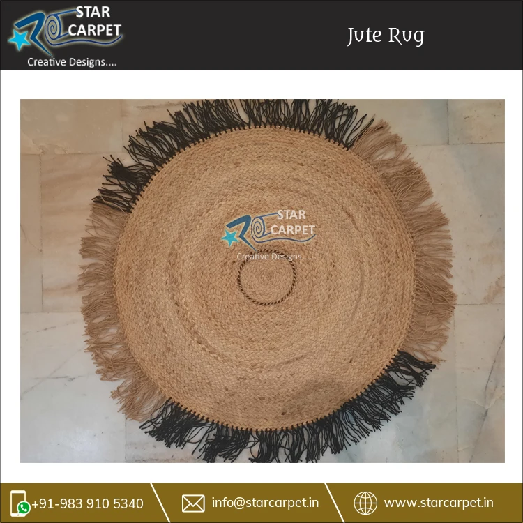 Декоративные джутовые Коврики ручной работы круглой формы для столовой современные плетеные взрослых нескользящий коврик со звездами и плоским ворсом