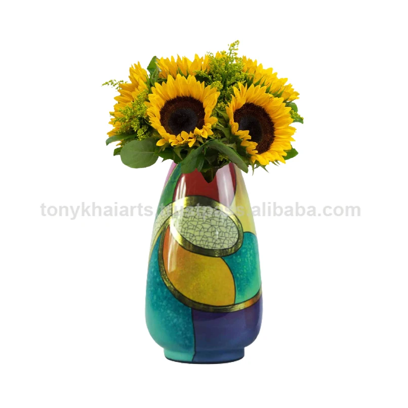 Glass Fiber Synthetic Resins Lacquer Flower Vase  LH- 017  Made In Vietnam