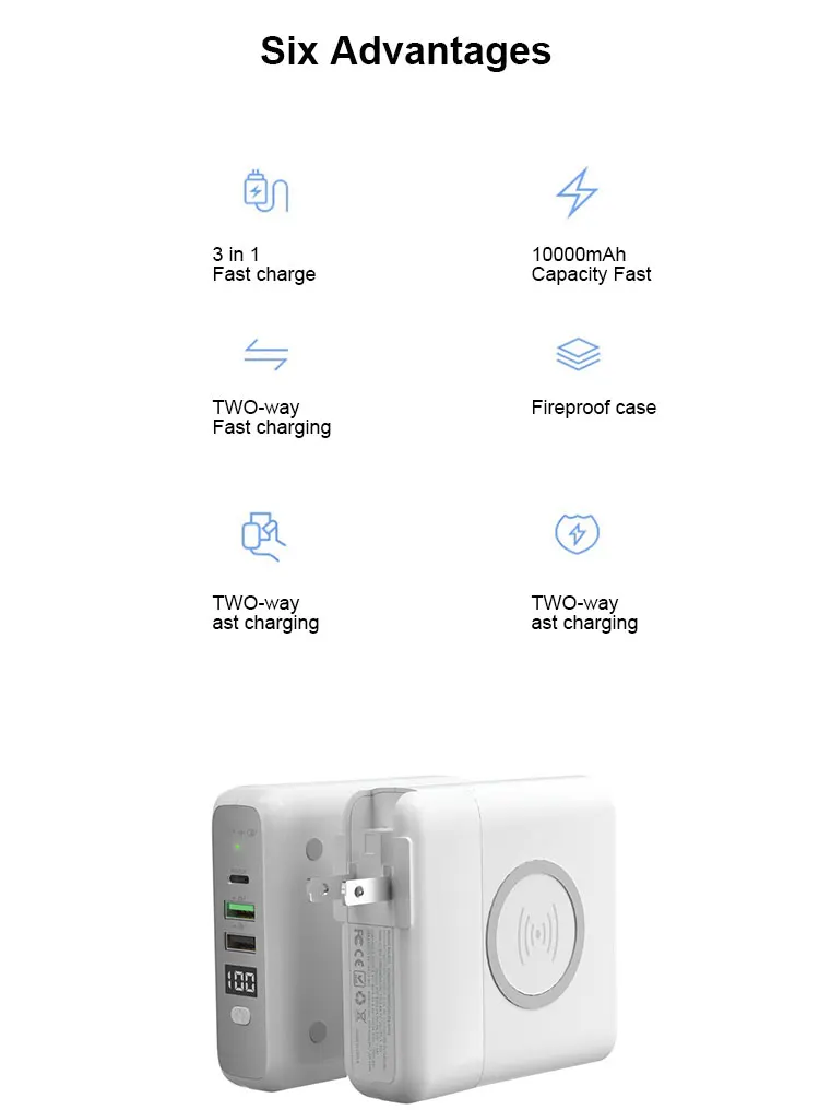 JMPB0029 Power Bank 8000mAh Wireless Magnetic with Fast Wall Charging 3-in-1 for Mobile