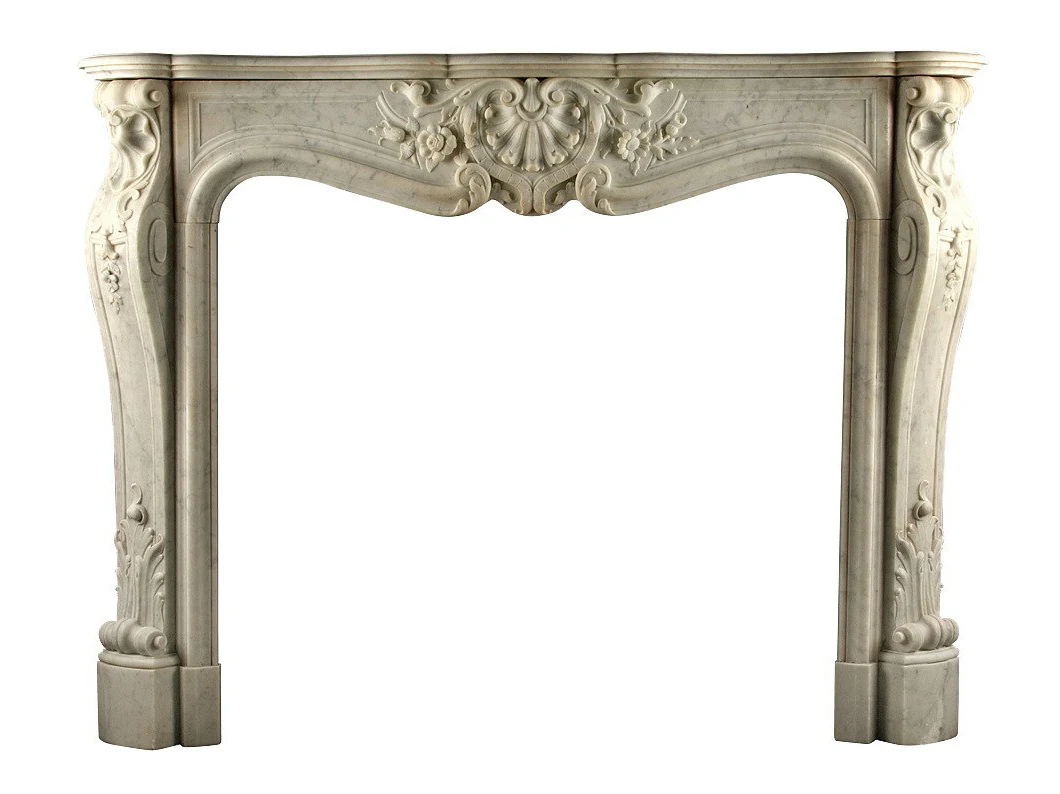 Teak Mahogany Wood Modern Carving Antique Colonial Fireplace