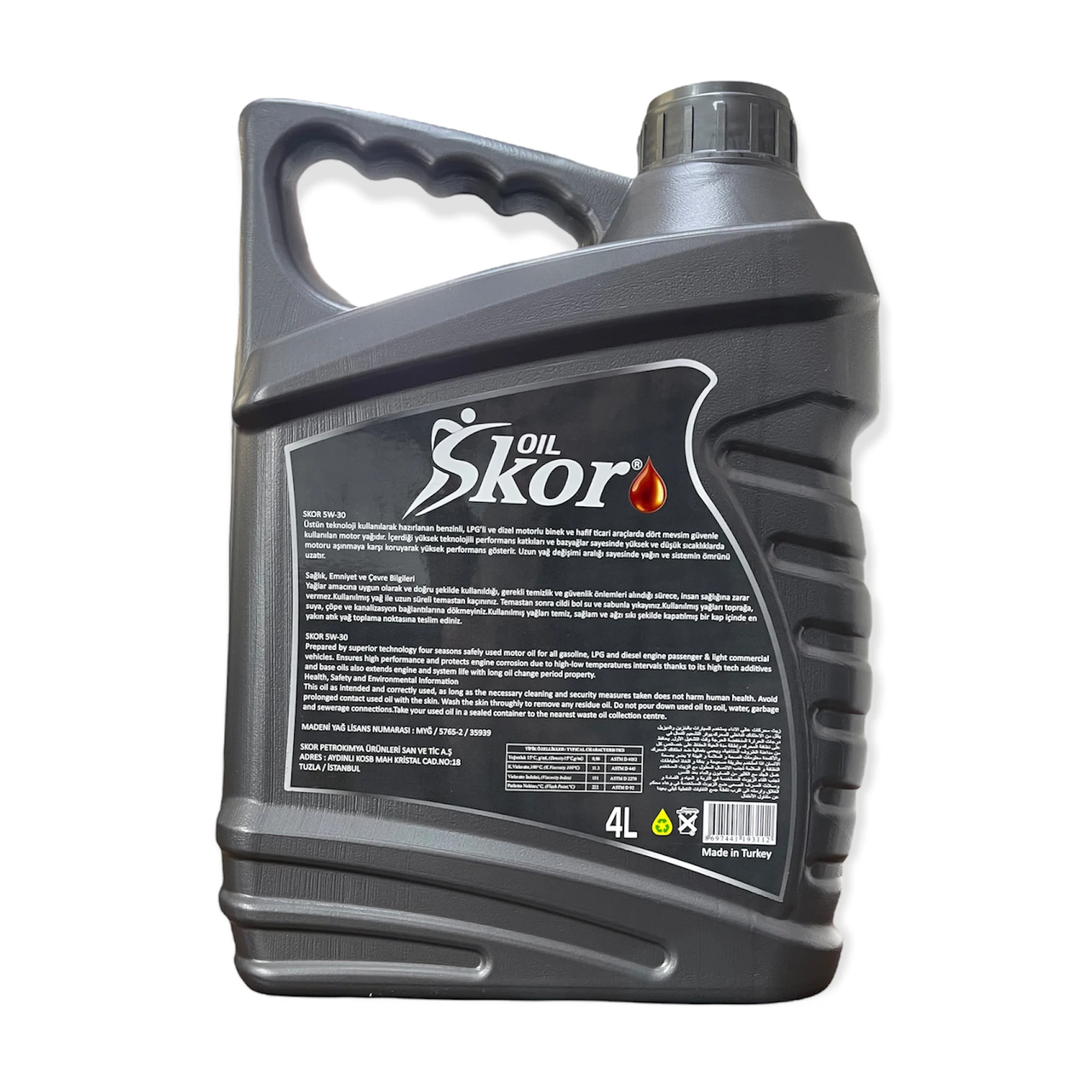 SkorOil Full Syntectic 5w30 SM/CF Extra Power High Performance Motor Oil Premium Series 4 Liter Engine Oil Lubricants