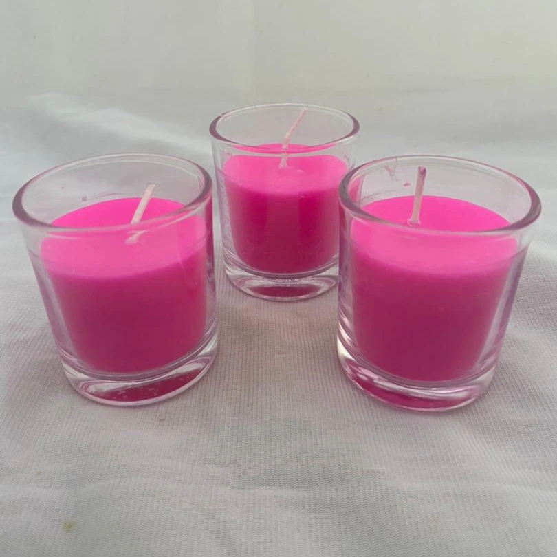 
Розовая свеча Цитронелла 