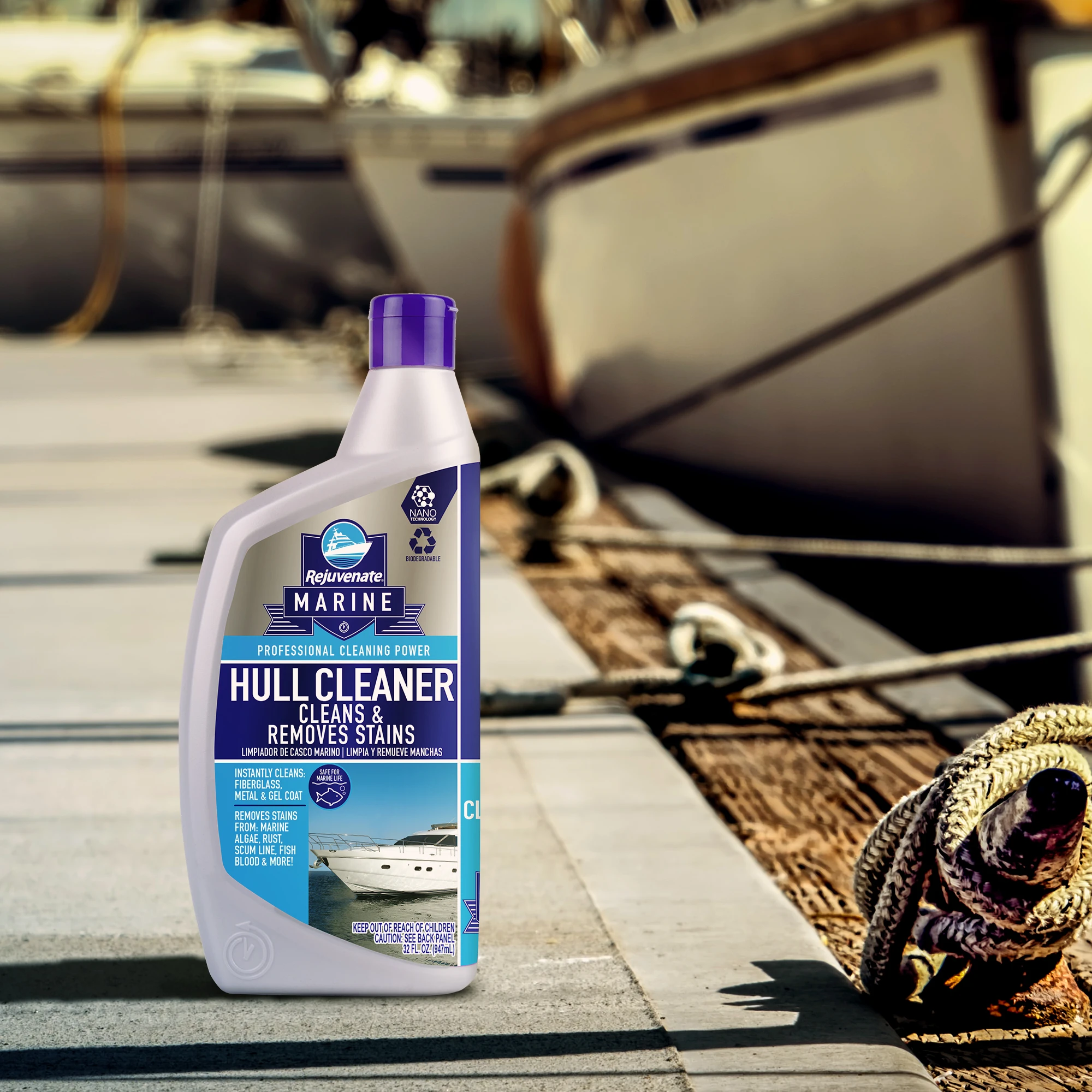 Remove Marine Algae Rust Reducing Potential Drag On Ship 32Oz RM-32HC Rejuvenate Marine Hull Cleaner