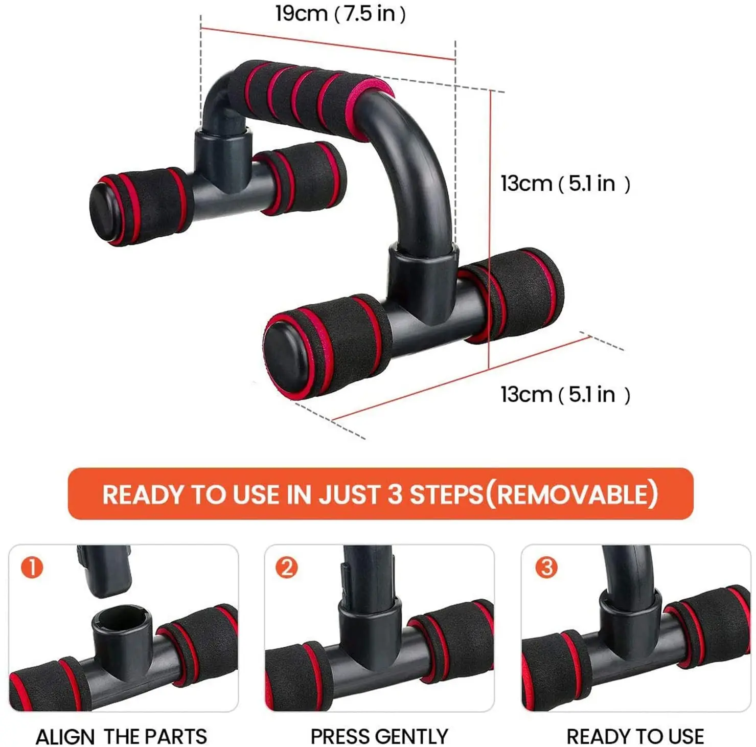 Пуш-Ап Бары тренажерный зал оборудование для фитнеса, 1 пара с приподнимающим эффектом ручки с мягкой пены сцепление и нескользящая конструкция пуш-ап бар