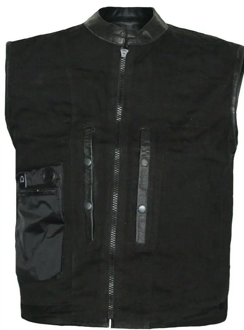 Best Selling  Motorcycle Leather Textile Men Women Vests OEM Factory Wholesales 2019 Men Biker Retro Motorcycle Waistcoat Male