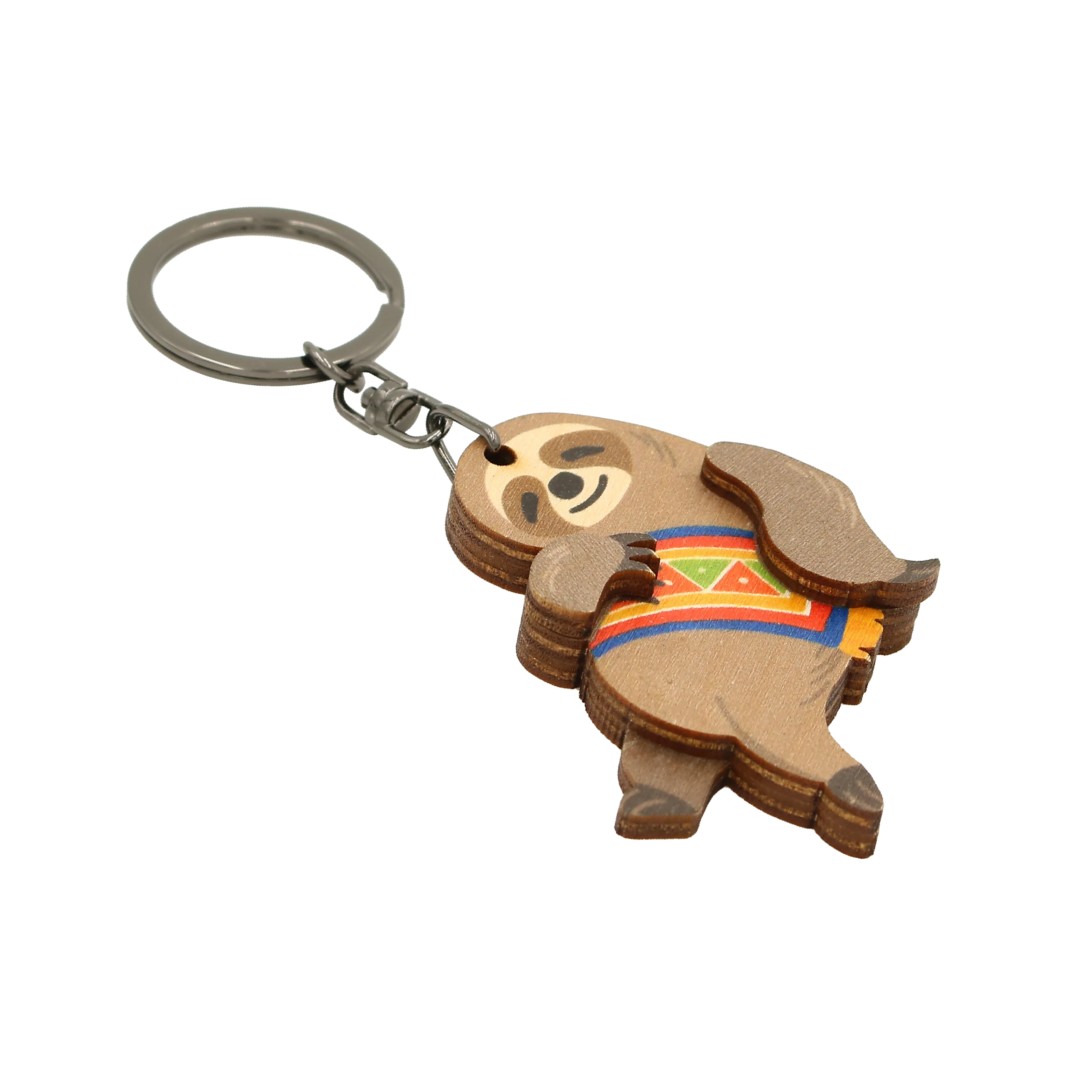 Sloth Wood Keychain Wooden Souvenir Customizable