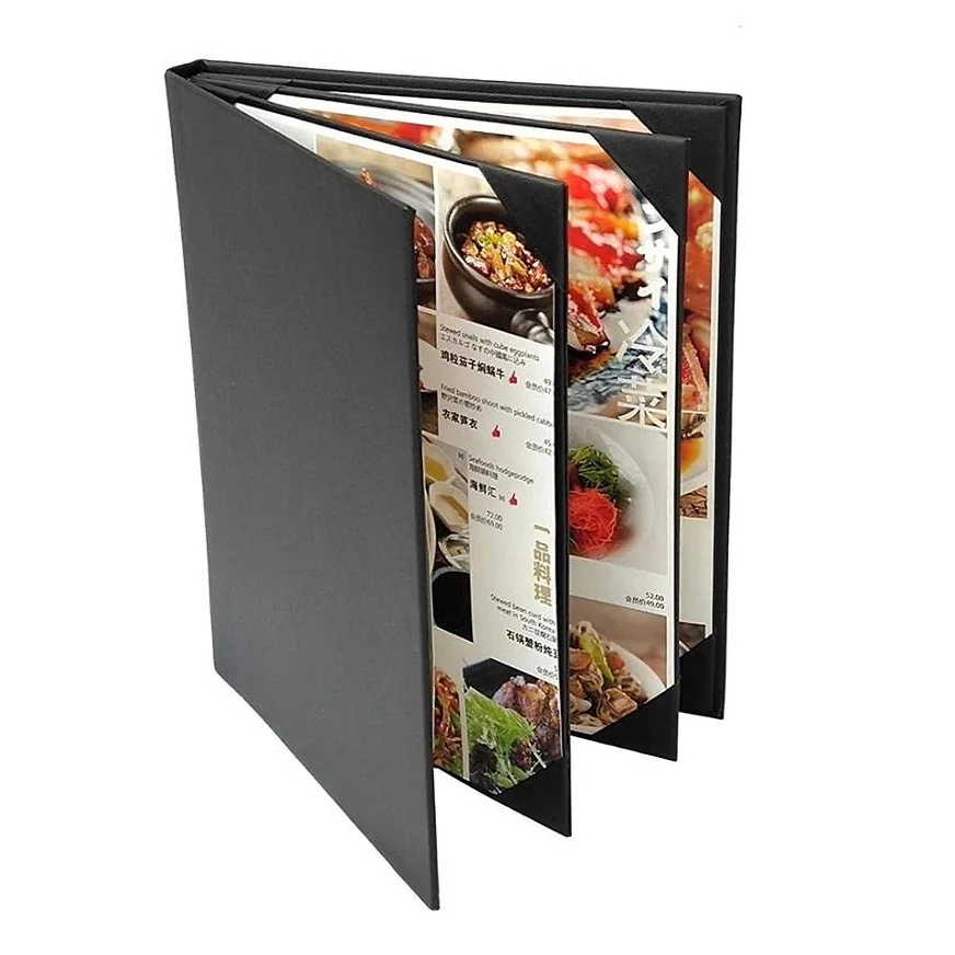 Customized Food & Beverage Menu Cover Cocktail Folder High Quality Leather Restaurant Check Presenter Bill Holder