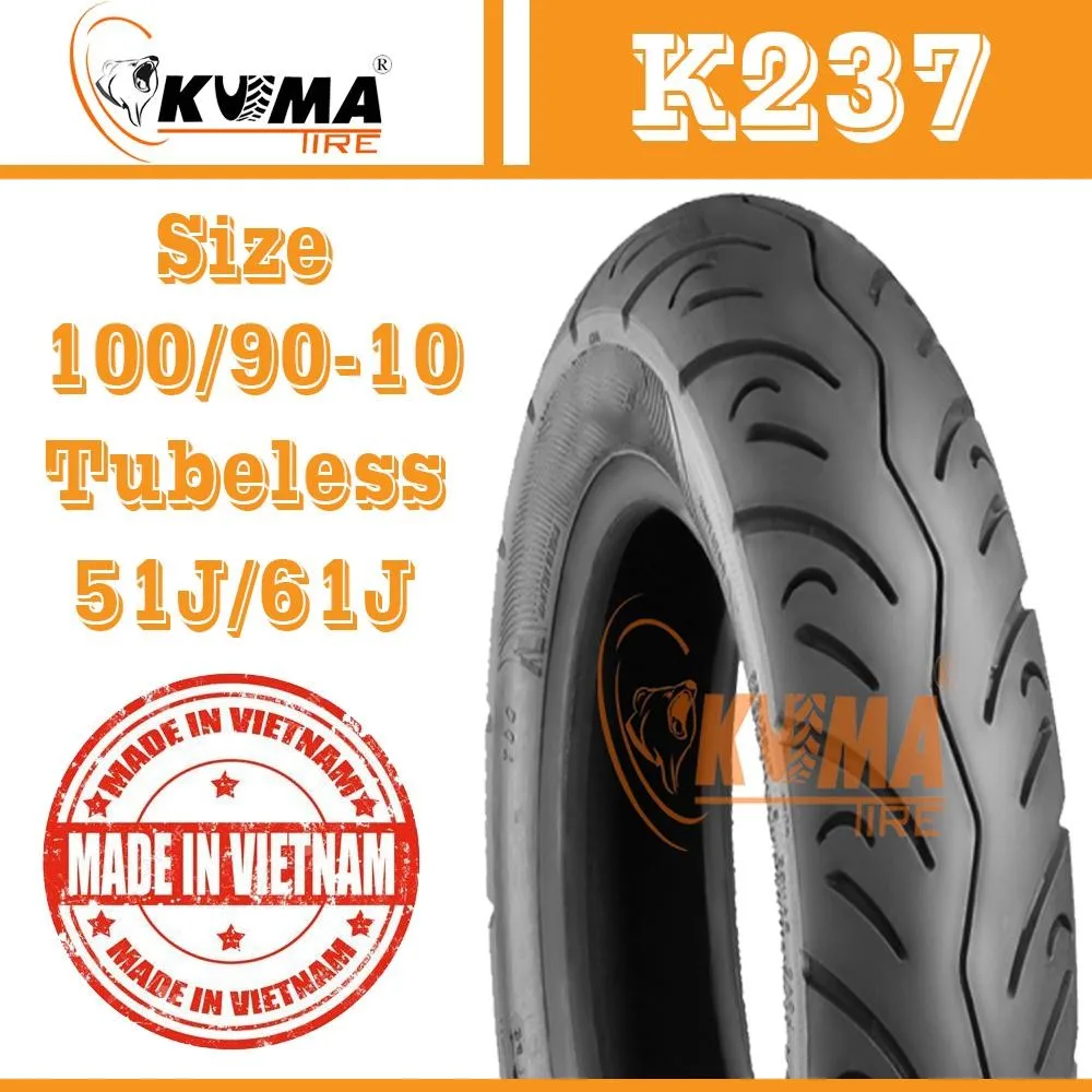 
TUBELESS TIRE - MOTORCYCLE TIRE 100/90-10 6PR BEST QUALITY - SPARE PARTS MOTORCYCLE 