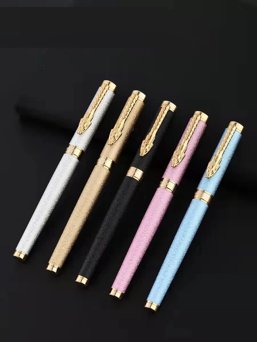 Jinhao 1008 0.7mm portable metal fountain pen dragon head pen clip business writing pen