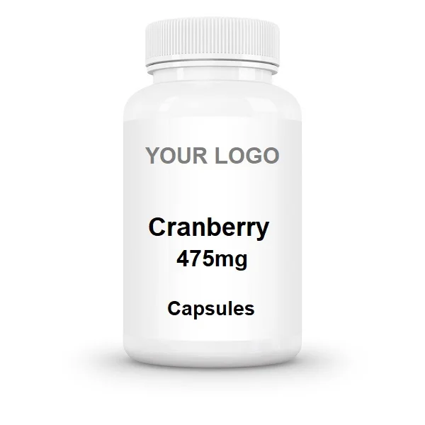 Cranberry 475mg Capsules Premium Quality Bottle Bulk 60ct US Made GMPc OEM Private Label Dietary Supplement