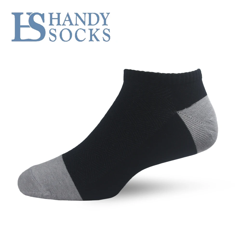 Custom Breathable Work Wholesale Anti-Bacterial Moisture Wicking Athletic Cushion Unisex Black Grey Bamboo Trainer Ankle Socks