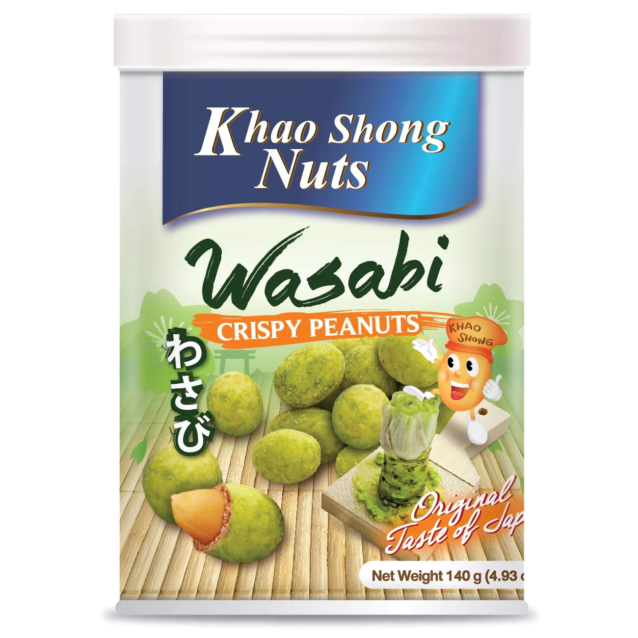 Thai Delicious Snacks Japanese Pride - Asian Wasabi Flavored Crispy Roasted Spicy Peanuts 140g (Can)