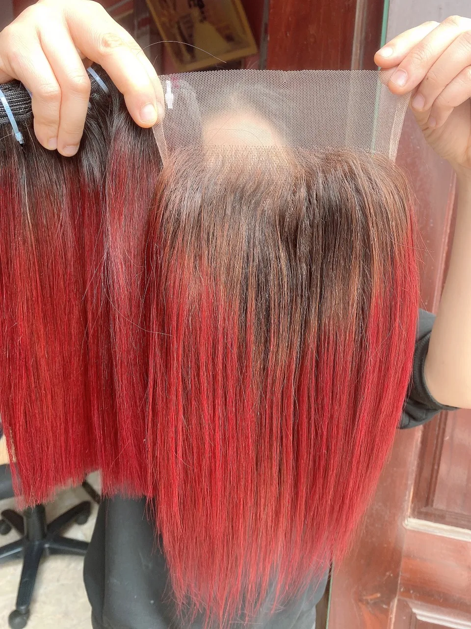 Vietnam Export Products double drawn vietnamese hair  Burgundy hair color raw vietnamese hair