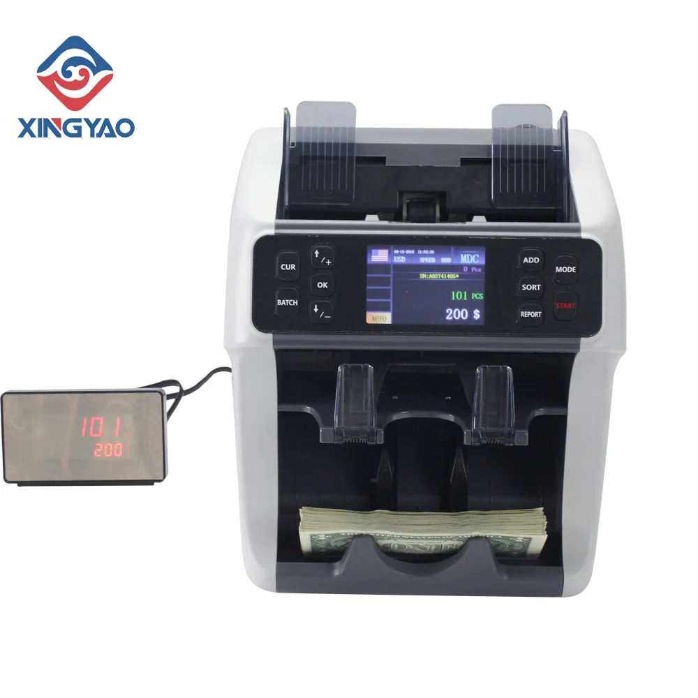 2 Pockets CIS  Value Bill Counter And Sorter Mixed Denomination Lebanon/Qatar/AFN billnotes/ Money Counting Machine
