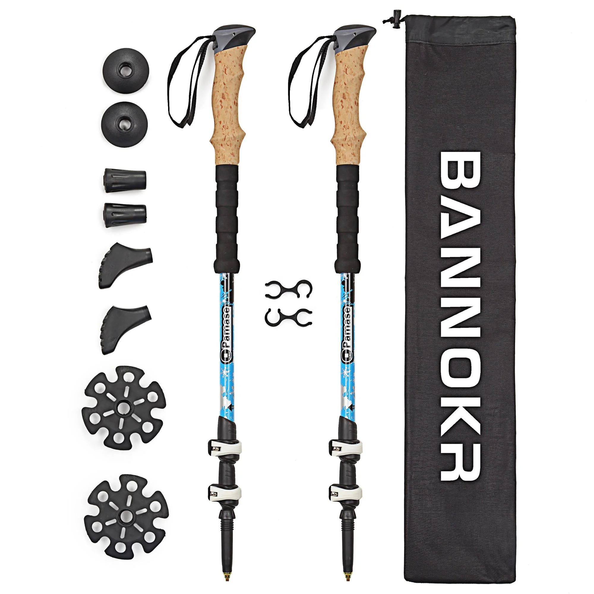 Hotsale 3 Sections Aluminium 7075 external lock Stretchable Shock-Absorbent outdoor trekking poles