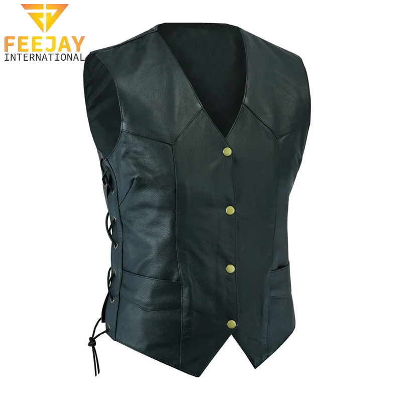 Байкерский высококачественный мужской жилет из натуральной кожи и индивидуальный чехол Зимний мотоциклетный