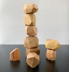 Manufacturer made wood toys for kids educational quality wooden balance stone 99GD