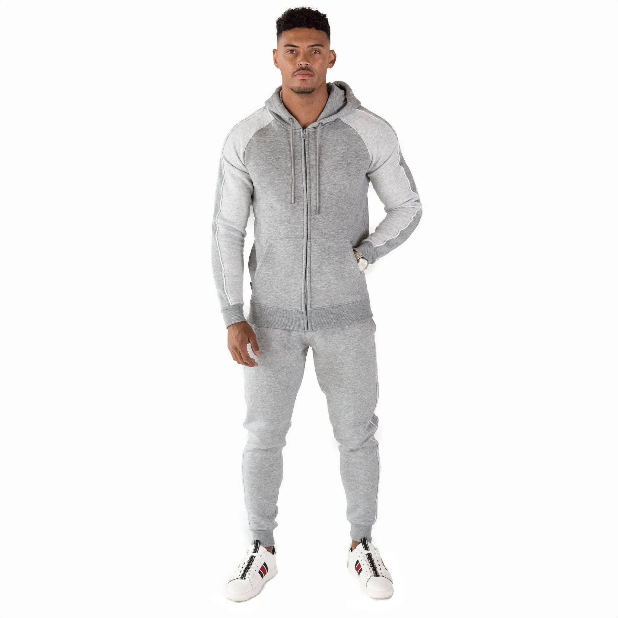 Мужской флисовый спортивный костюм на молнии темно-синий Повседневный Спортивный из 2 предметов зиму 2021