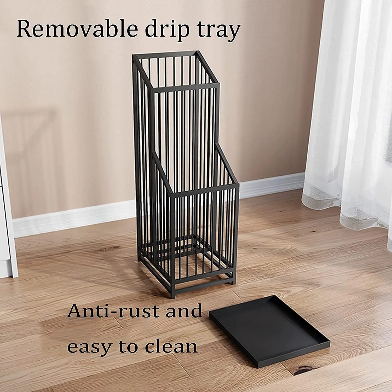 Umbrella Stand/Umbrella Rack Black Metal Storage Bucket for Household Commercial Hotel Bank