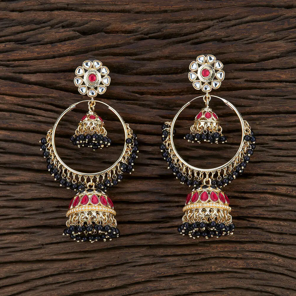 Designer Hand-Made  Indo Western Jhumkis With Gold Plated 104729 From Kanhai Jewels in best Price