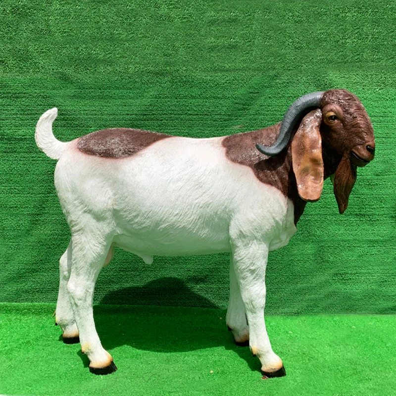 Hot - selling Zoo garden decorative life size resin animal figurines statue outdoor custom resin art sculptures goat statues