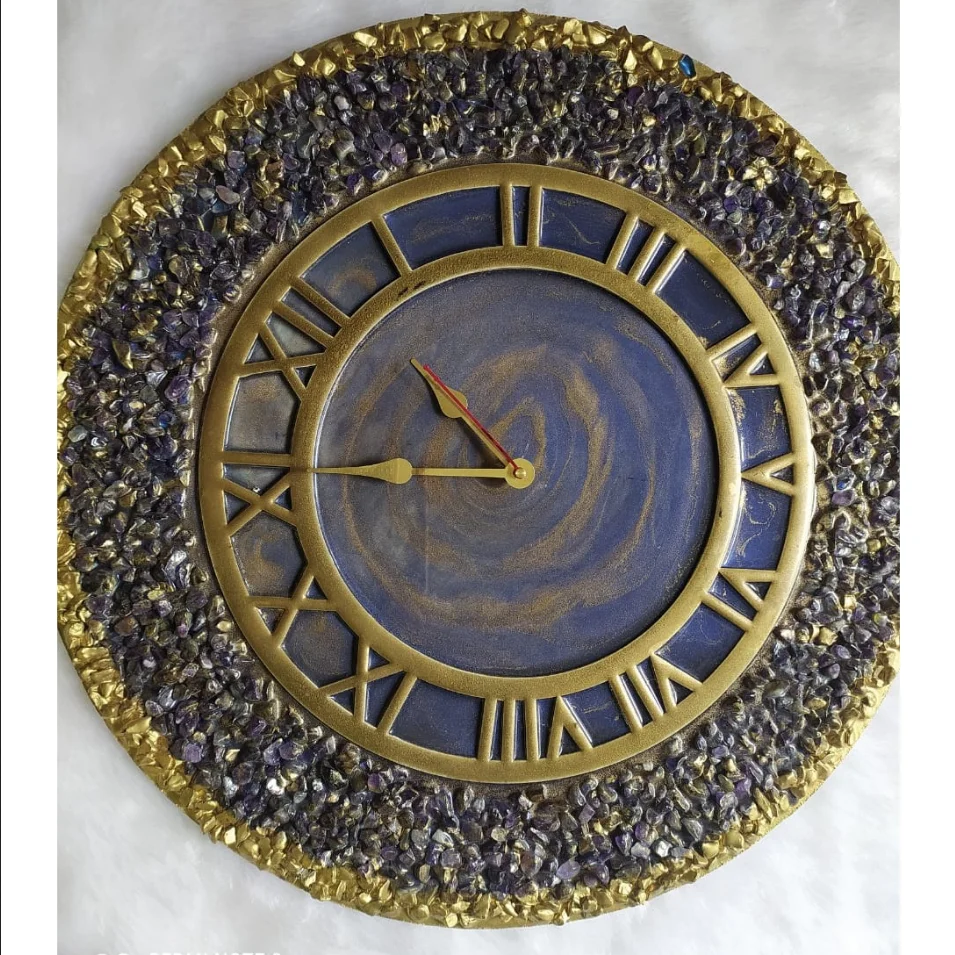 HOT SELLING WALL CLOCK RESIN CLOCK FOR SALE GEODE SLICE EPOXY CLOCK