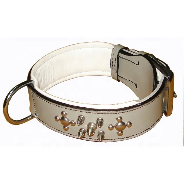 Dog Collar Clinchers Spikes Personalized Trendy Genuine Real Luxury Leather Innovative Leather Dog Collar soft padded for dogs