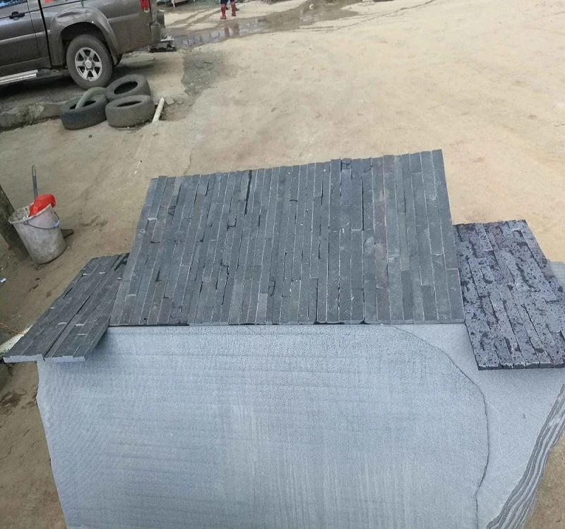 China black basalt stacked stone ledgestone wall veneer wall cladding stone tile