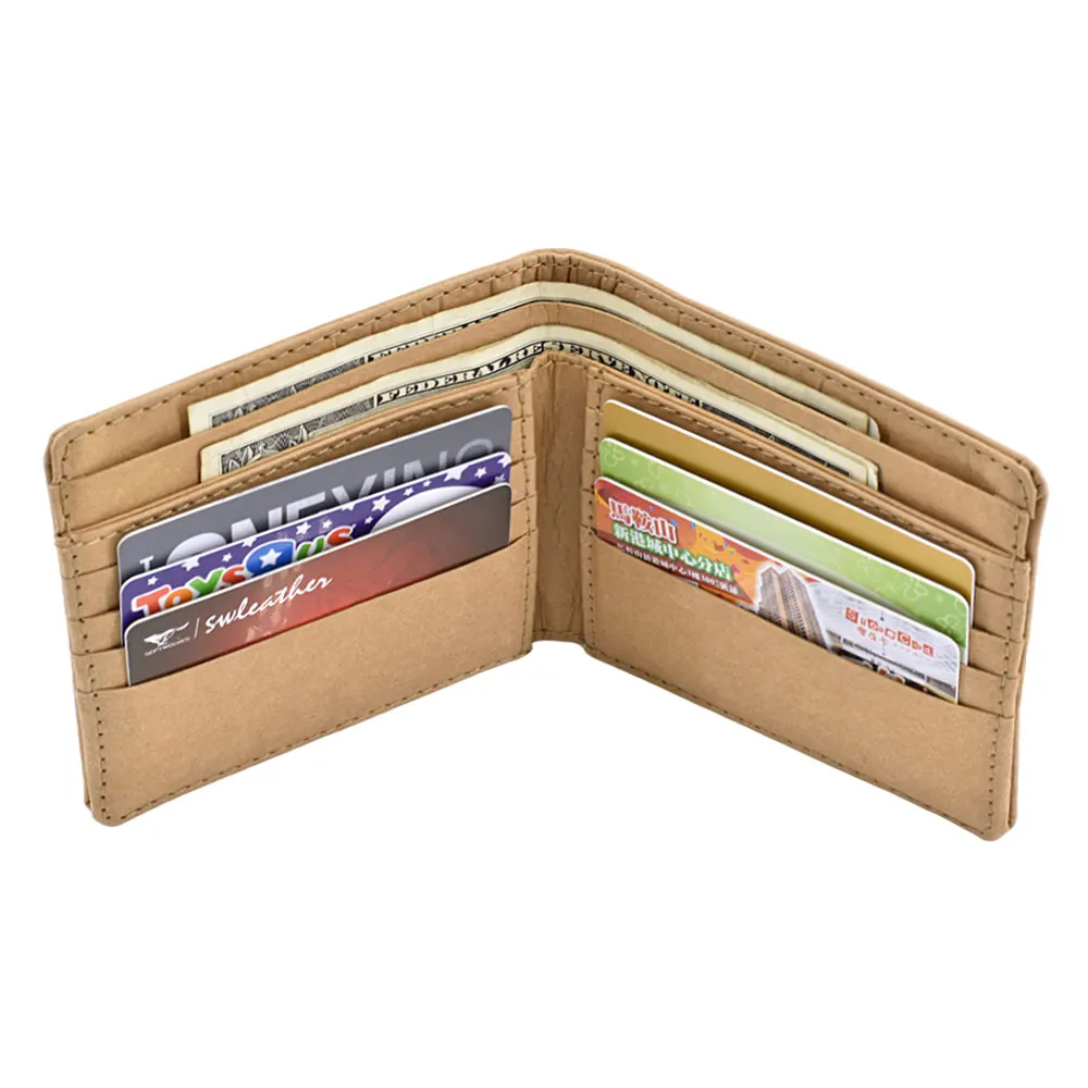 GREEN FIELD 2022 new design high quality washable kraft paper holders minimalist wallet for men