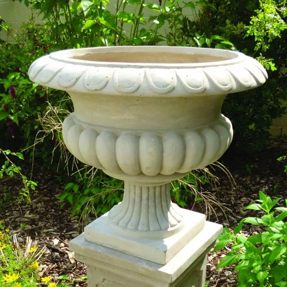 Lime Stone Cement Concrete Flower Garden Pots Vase