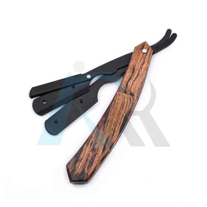 Fancy Shaving Barber Tools Hair Razor and Blades Antique Black Folding Shaving Knife Stainless Steel Straight razor