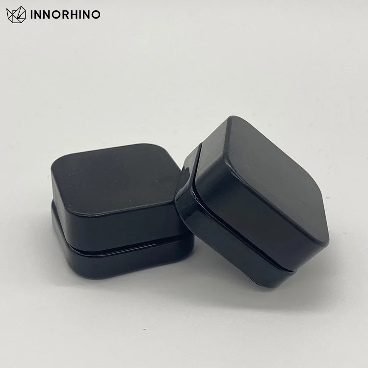 Black Glass Jar Container 2 3 Way Divider Cr Child Resistance Lid Cap Concentrate Solid Wax Kief Center