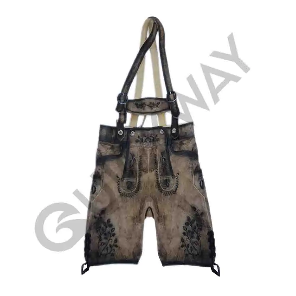 Men Short Length Bavarian Lederhosen Shorts Bavarian Suit