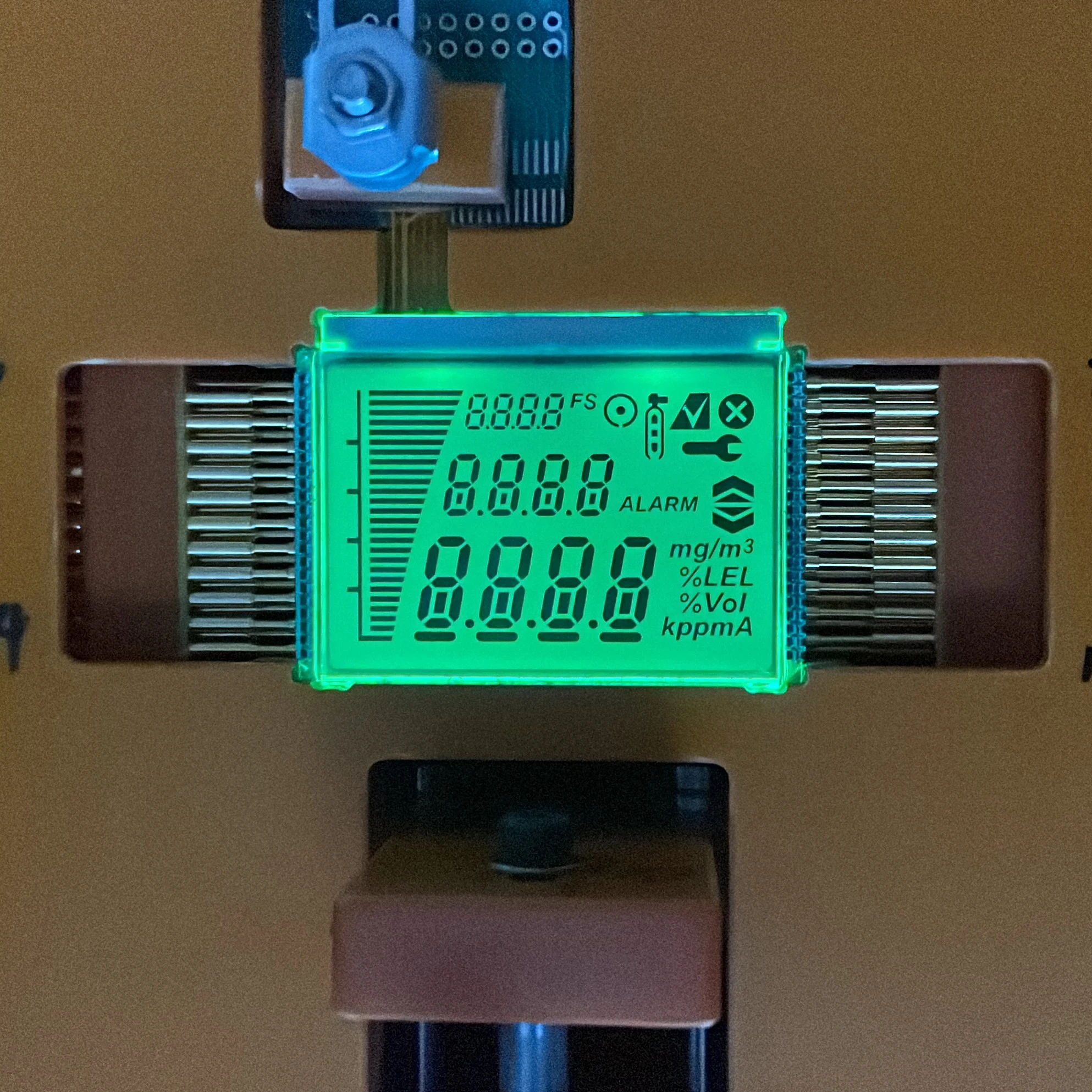 FSTN Blue/Green/Red Backlight Low temperature gas measurement industry display for Honeywell Analytics Sensepoint XCD instrument
