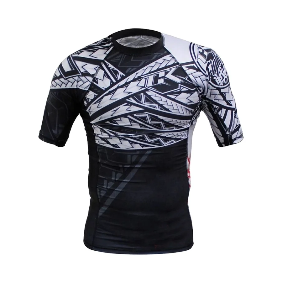 Rashguards Mma Rush Guard компрессионная рубашка оптом под заказ с сублимационным принтом Jiu Jitsu Grappling Bjj