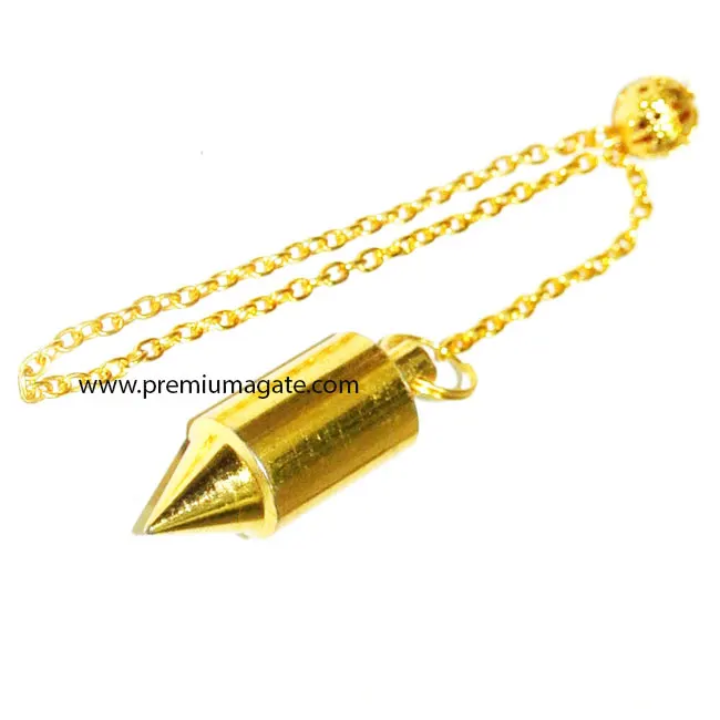 
 Gold Plated Brass Metal Bullet Point Metal Pendulum : Wholesale Metal Pendulums for sale  