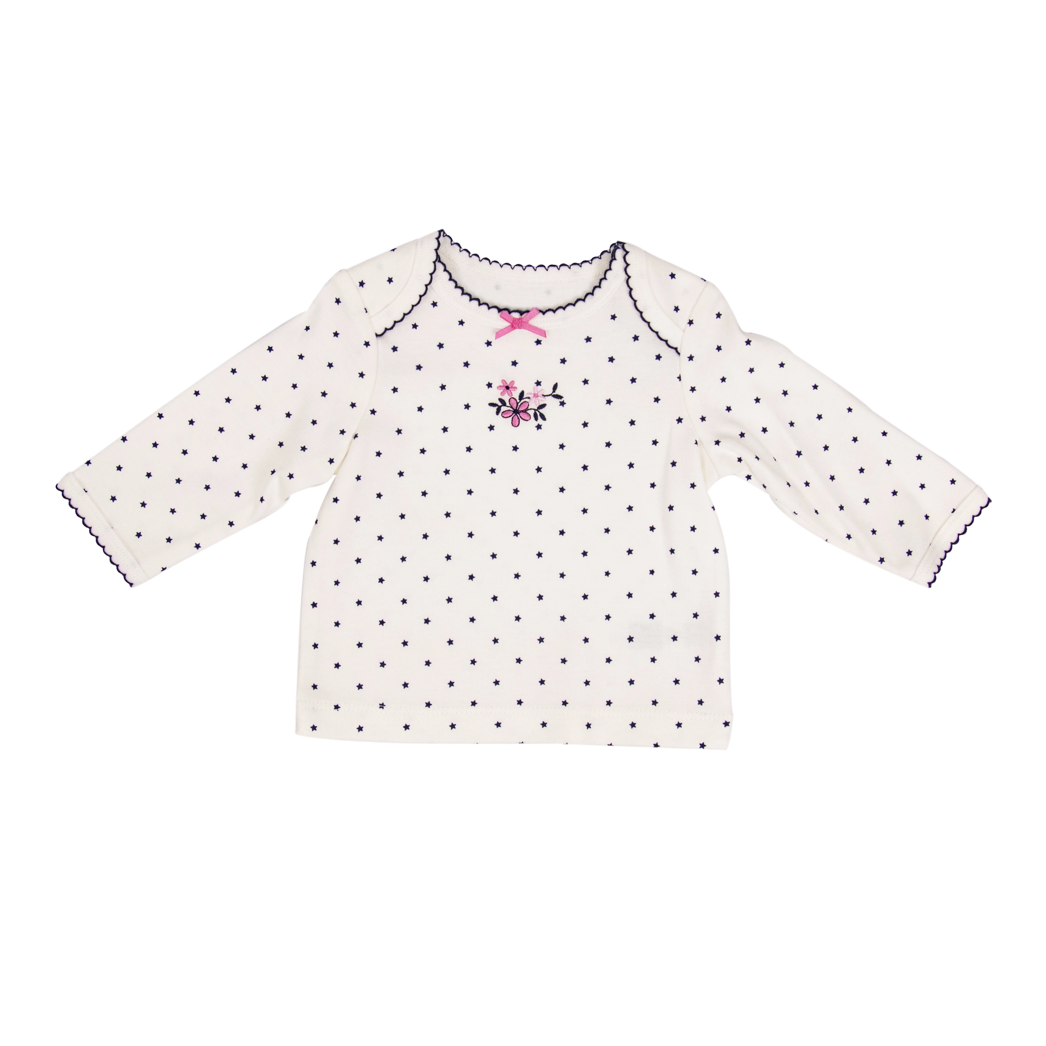 Winter Spring Infant Girls 3 Piece Embroidered Bib Kids Outfit Set Baby Footie Pants Tshirt Polka Dot Pajamas Toddler Clothing