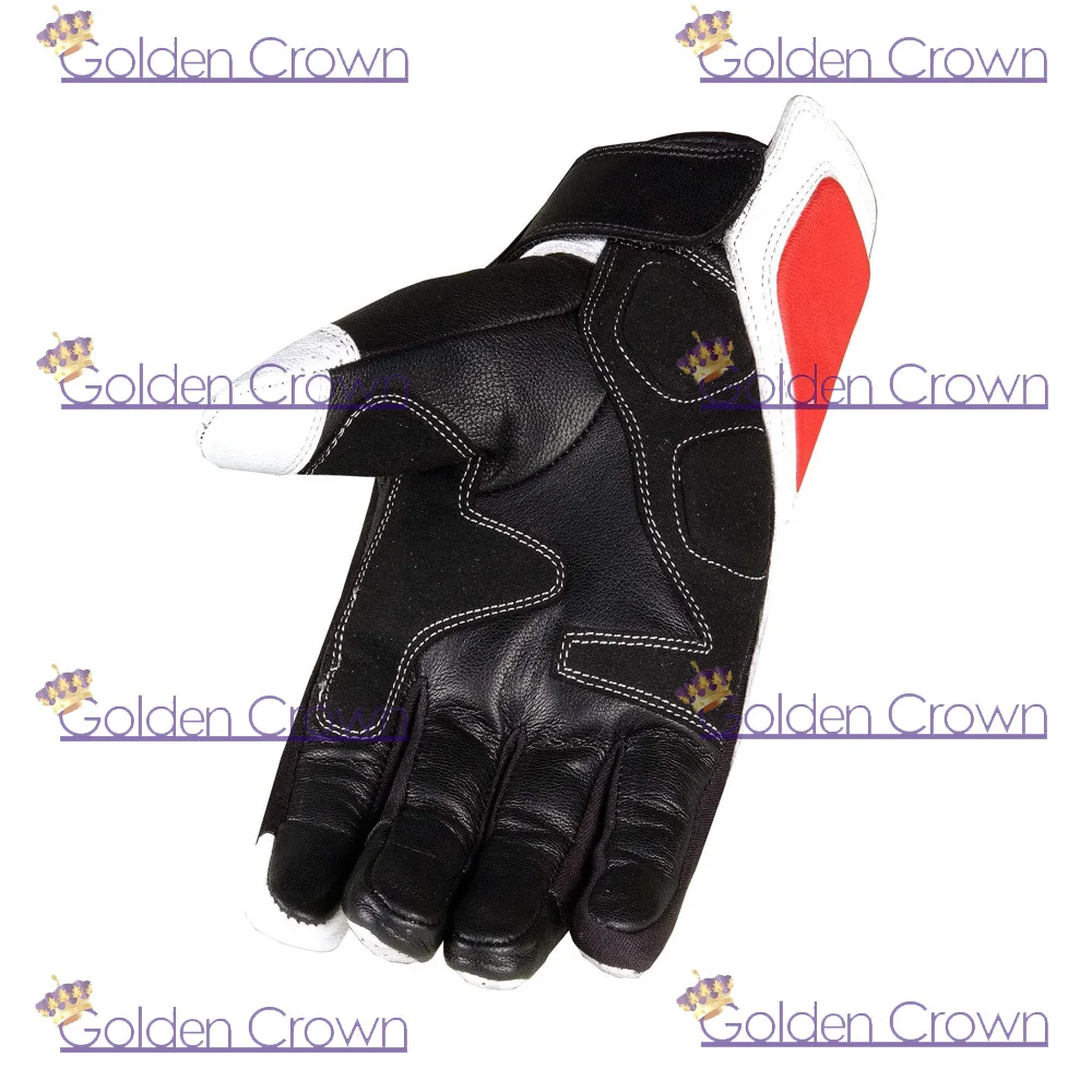 Men Motorcycle Protective Premium Leather Street Cruiser White Biker Gloves
