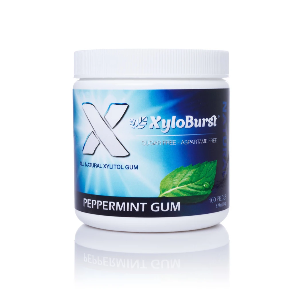 XyloBurst Sugar Free Xylitol Peppermint Gum 100 ct. Jar