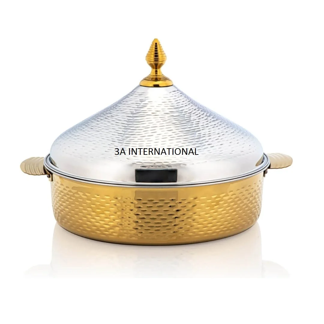Посуда горячий горшок ручная гравировка кованые дизайнерское позолоченное готовой горячий горшок набор из 3 предметов флеш-накопитель usb традиционной формы общественного питания сервировочный горячий горшок