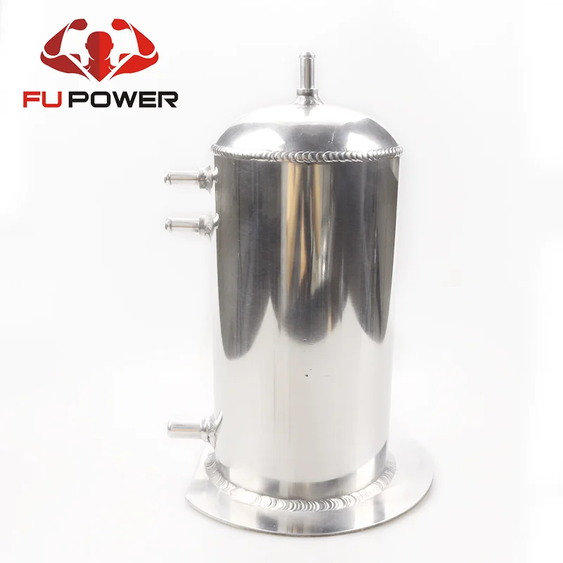 3-Port Baffled Aluminum Alloy Oil Catch Can Tank Drain Valve AN8 Engine Oil Catch Aluminium Reservoir Breather Tanks