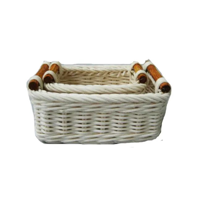 Eco Friendly High Quality Best Sell Natural Rattan Basket Squares Fabric Storage Laundry Fruit Vietnam Bread Food Rattan Basket