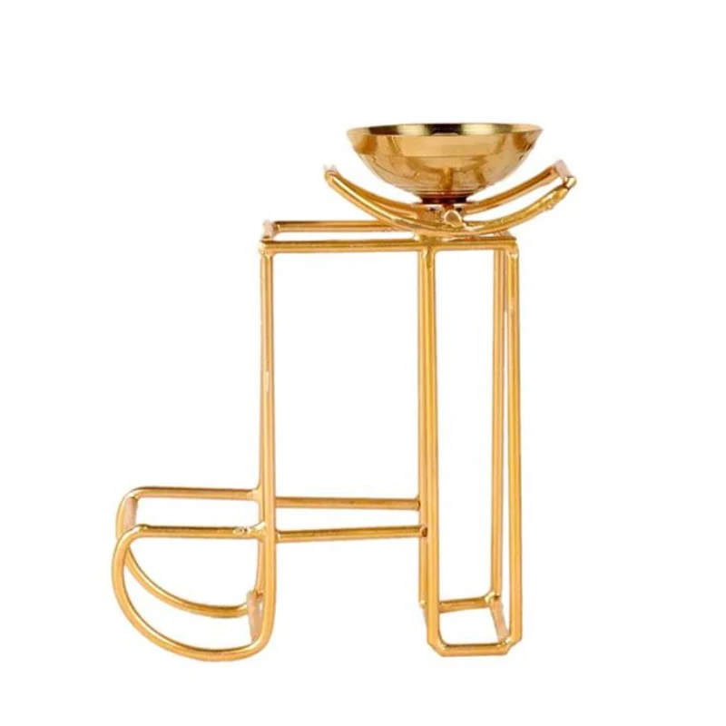 Подставка для масляной лампы из золотистого металла Maa Akhand WICK Diya