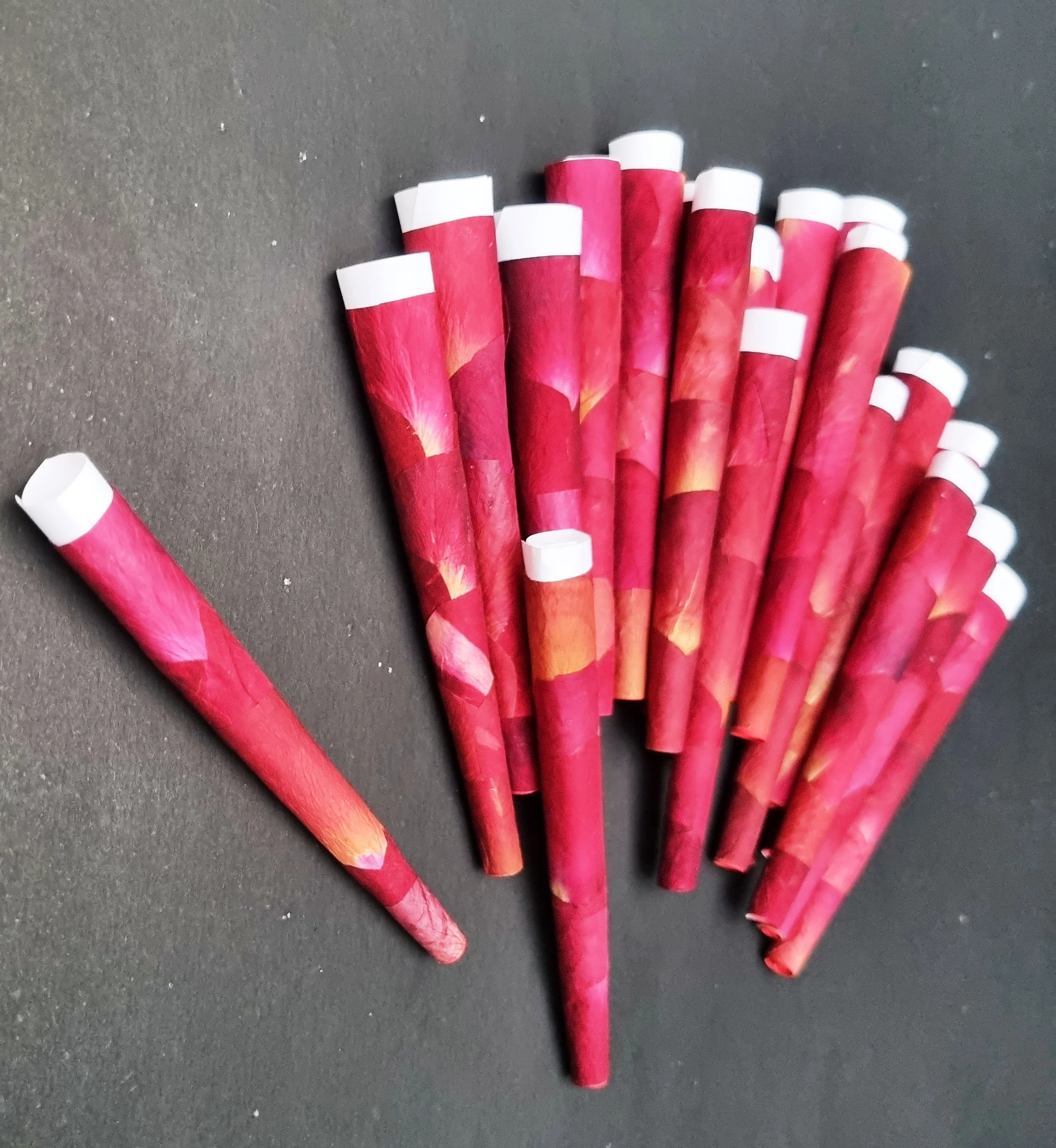 Hand Rolled. Rose Petal Cones ..jpg