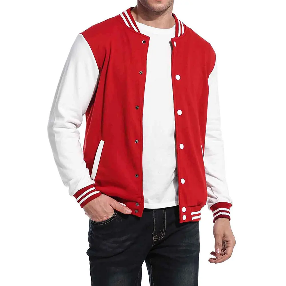 OEM Wholesale Custom 480GSM French Terry Cotton Men Varsity Jacket