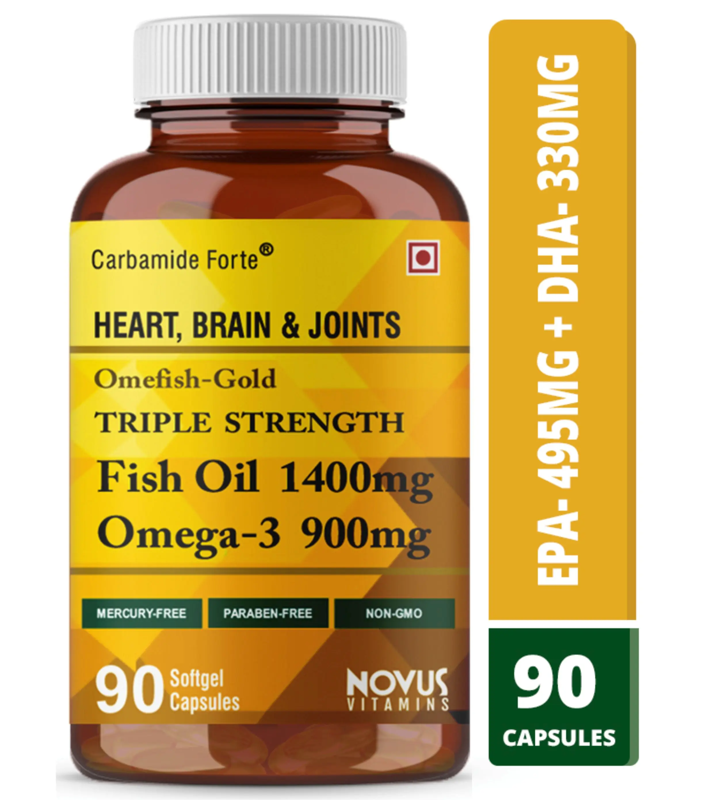 
Carbamide Forte Triple Strength Omega 3 Fish Oil 1400mg Supplement - 90 Capsules 