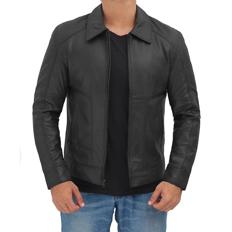 Buy Cheap price Pure 100% Leather Classic Bomber Leather Jacket MEN