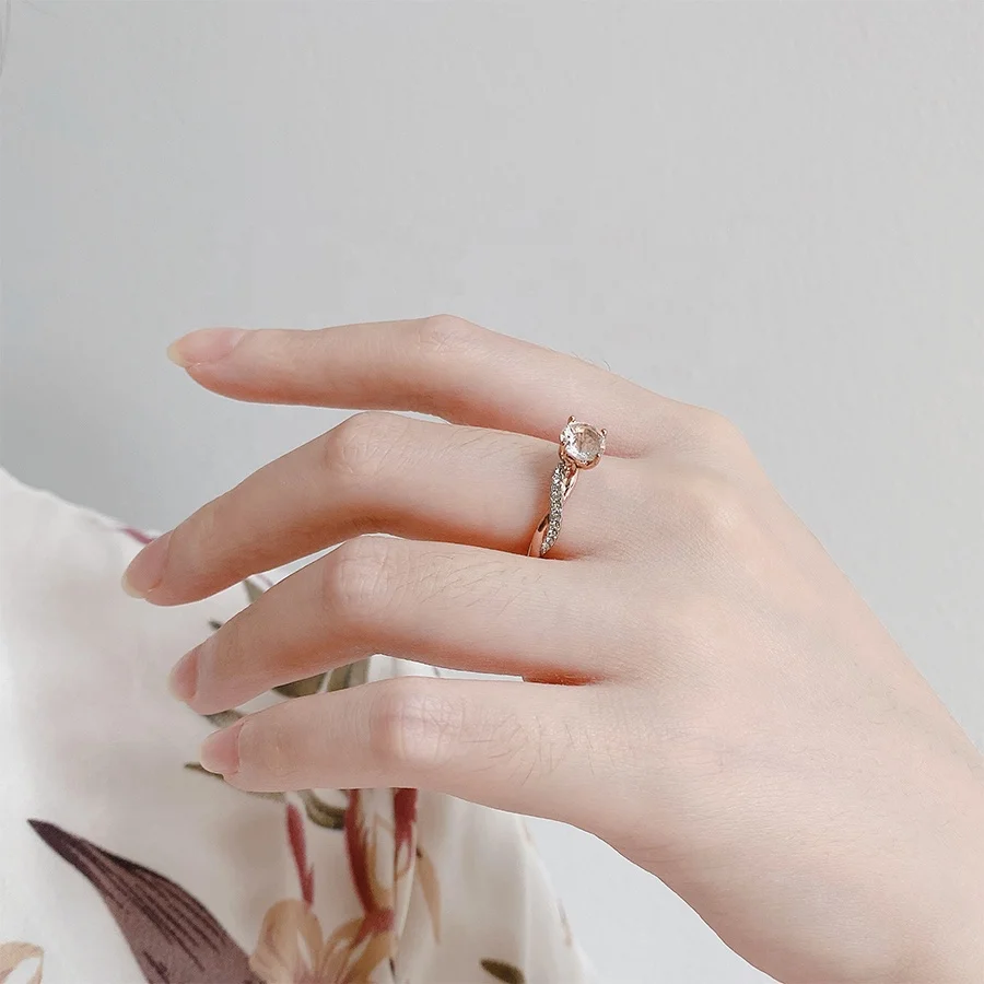  Destiny Jewelry 18K Смешанное белое и розовое позолоченное витое кольцо Eleanor Женское Обручальное с
