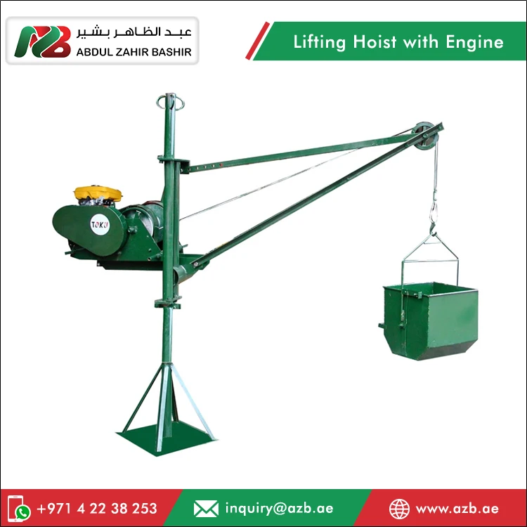 Heavy Load Gasoline Engine Construction Work Application Toku TKPLH300-EY20D Portable Lifting Hoist with Robin EY20D Engine