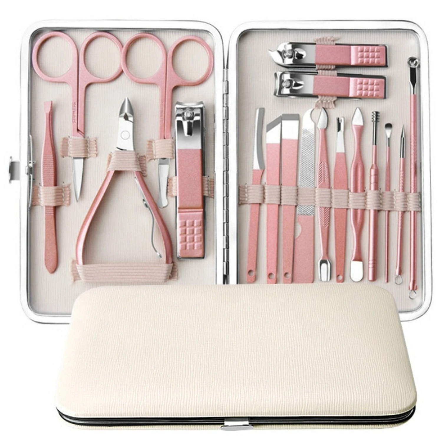  Женский набор для педикюра и маникюра из 11 предметов с чехлом на молнии искусственной кожи